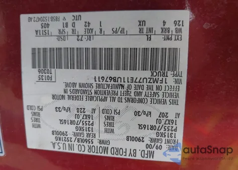 2001 Ford Explorer Sport Trac z USA, uszkodzony, nr VIN 1FMZU77E11UB67611